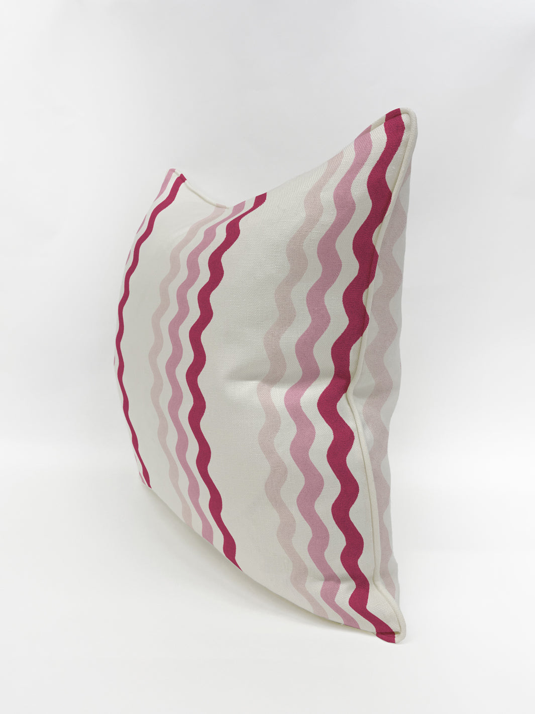 'Ric Rac Bands' Pillow by Sarah Jessica Parker - Pink Slipper Geranium on Linen