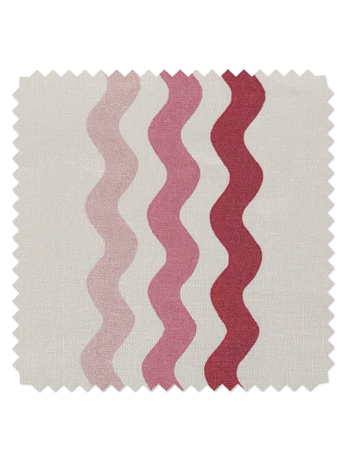 'Ric Rac Bands' Linen Fabric by Sarah Jessica Parker - Pink Slipper