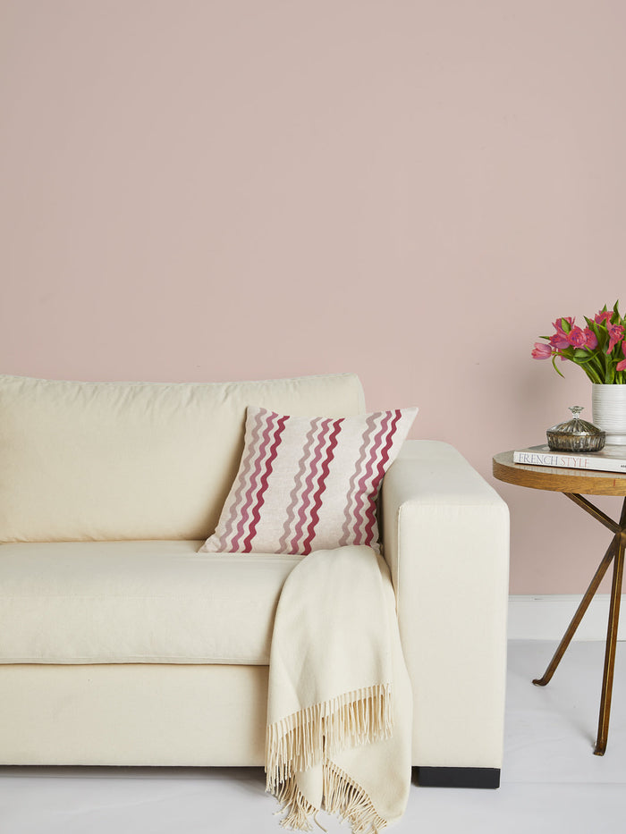 'Ric Rac Bands' Pillow by Sarah Jessica Parker - Pink Slipper Geranium on Linen