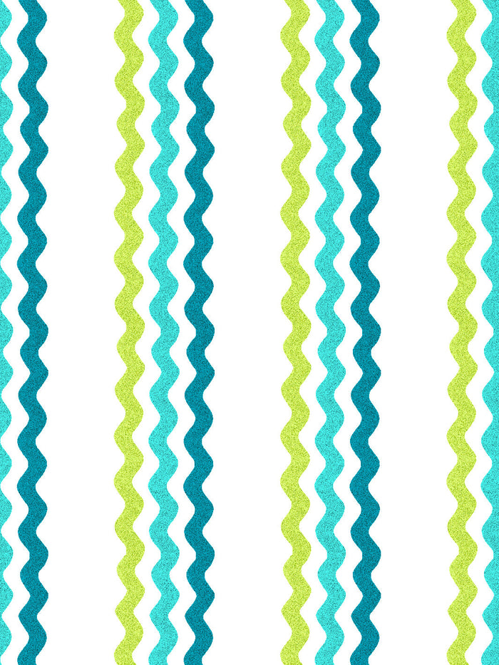 'Ric-Rac Bands' Wallpaper by Sarah Jessica Parker - Citron Teal Peacock