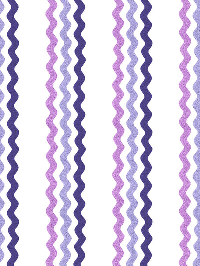 'Ric-Rac Bands' Wallpaper by Sarah Jessica Parker - Lilac Lavender Concord