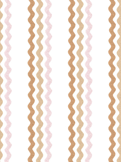 'Ric-Rac Bands' Wallpaper by Sarah Jessica Parker - Pecan Sable Pink