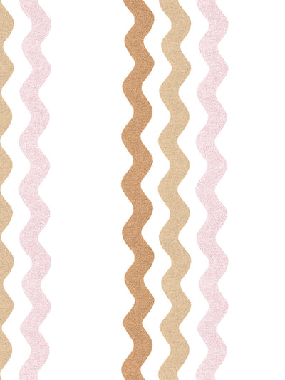 'Ric-Rac Bands' Wallpaper by Sarah Jessica Parker - Pecan Sable Pink