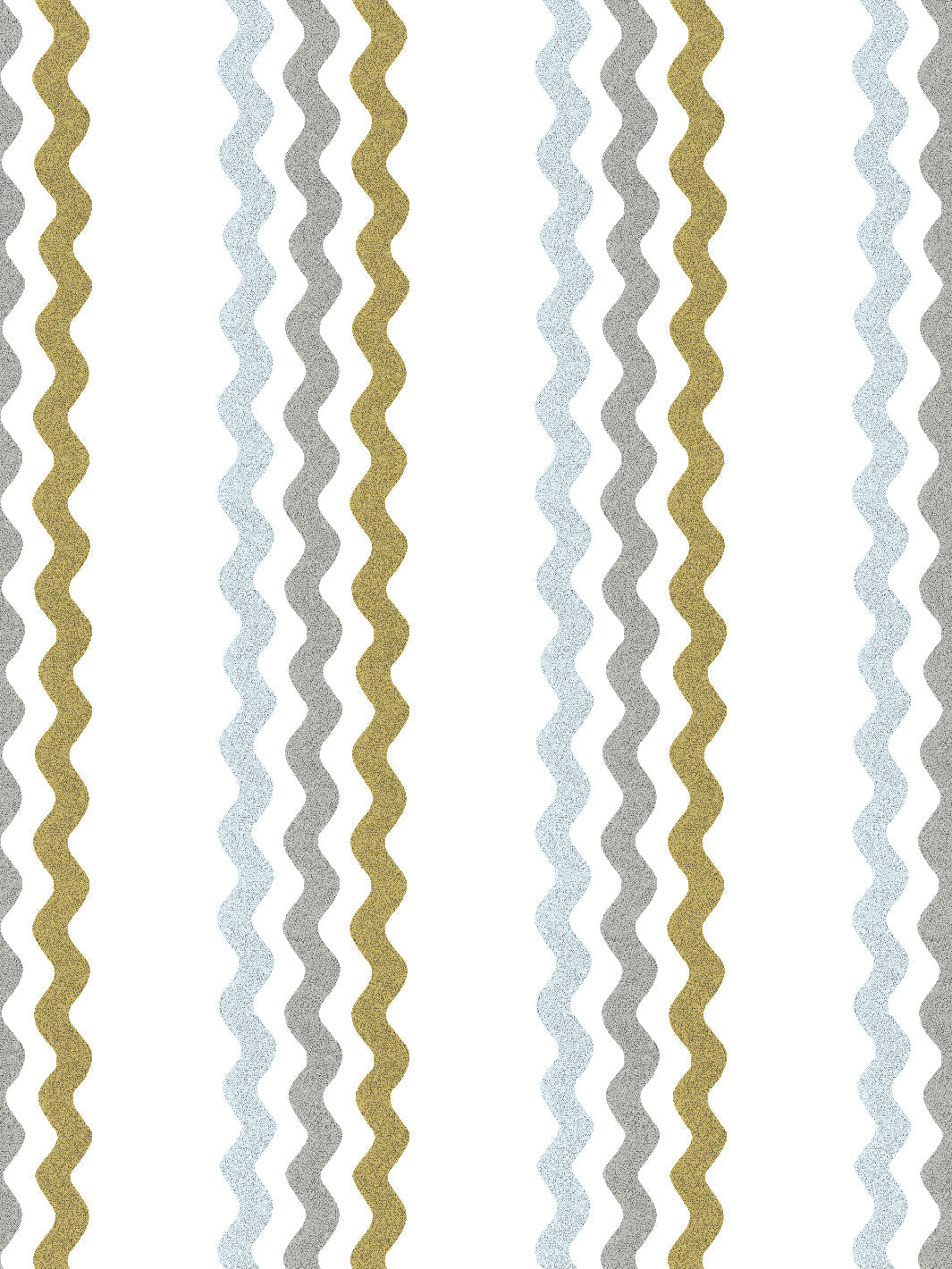 'Ric-Rac Bands' Wallpaper by Sarah Jessica Parker - Silver Metal Olive