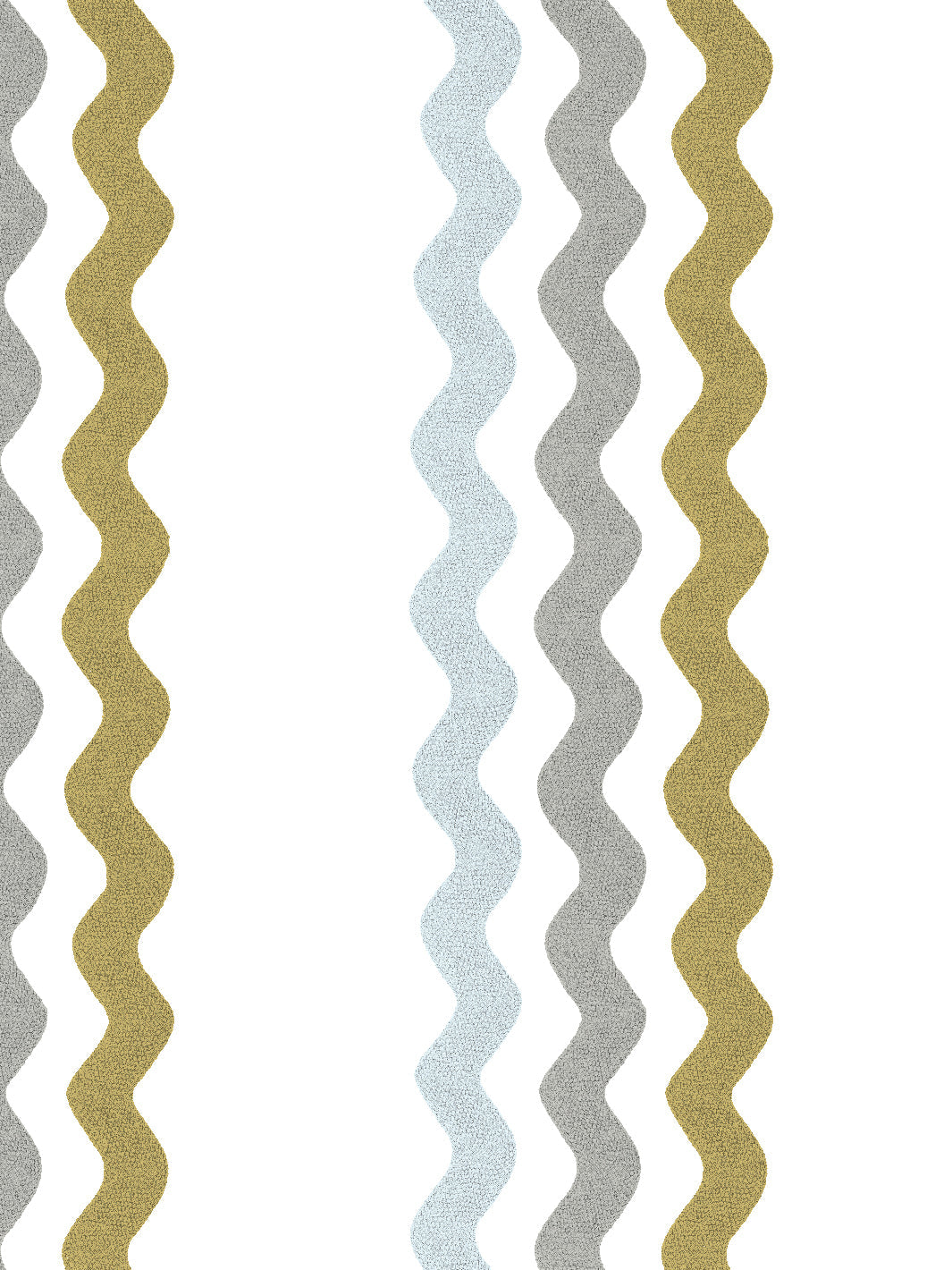 'Ric-Rac Bands' Wallpaper by Sarah Jessica Parker - Silver Metal Olive