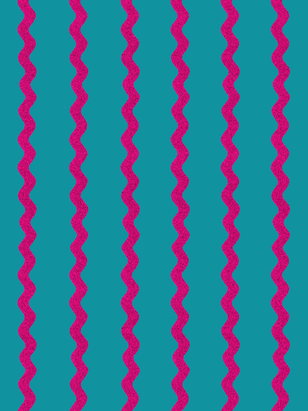 'Ric-Rac Stripe' Wallpaper by Sarah Jessica Parker - Teal Raspberry