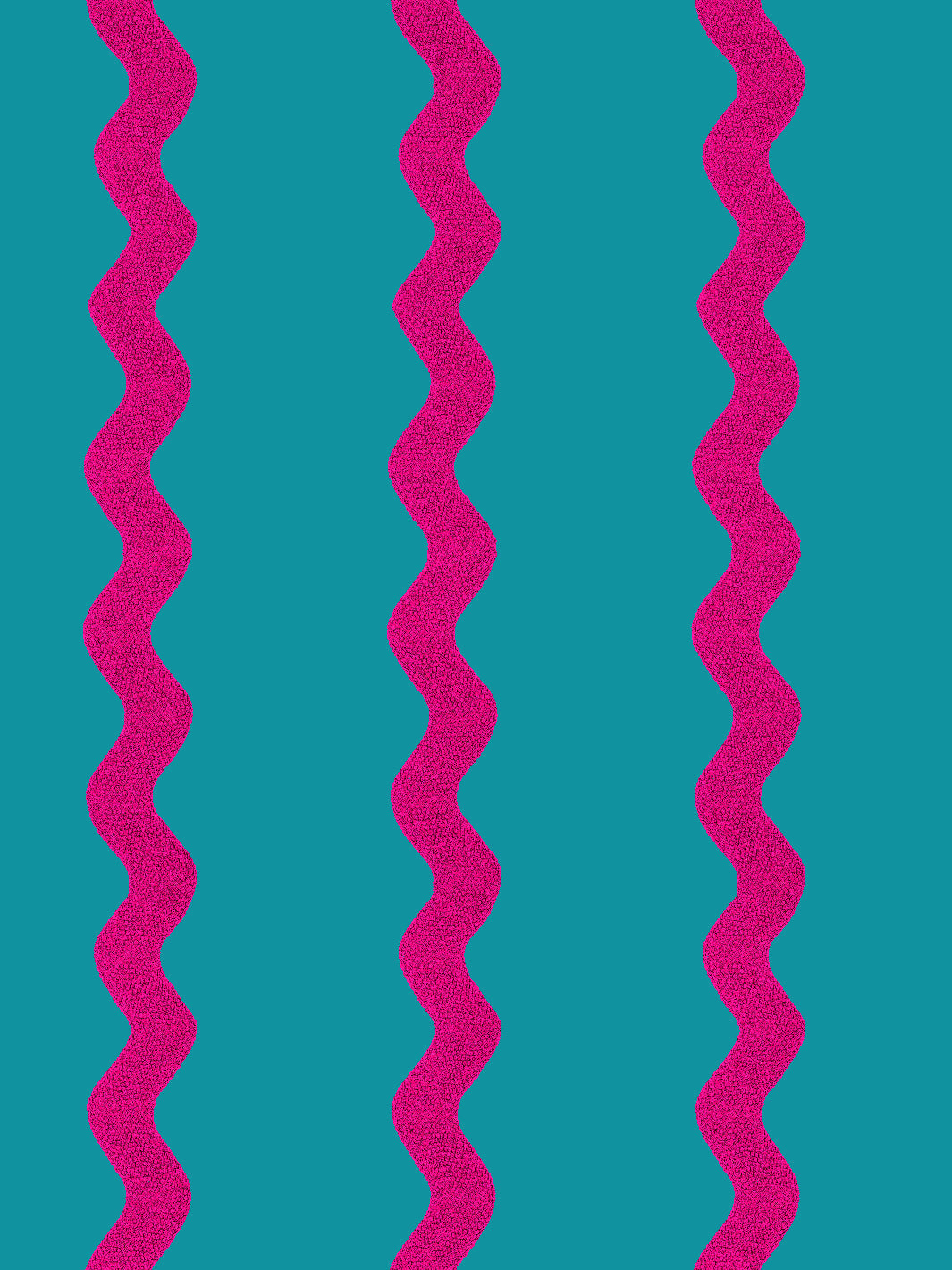 'Ric-Rac Stripe' Wallpaper by Sarah Jessica Parker - Teal Raspberry