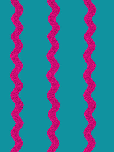 ric rac stripe wallpaper by sarah jessica parker teal raspberry