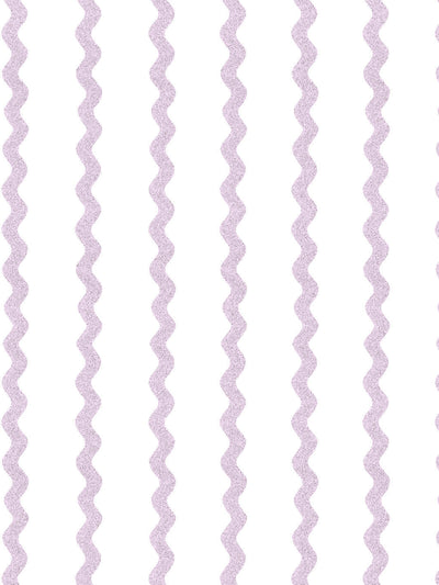 'Ric-Rac Stripe on White' Wallpaper by Sarah Jessica Parker - Heliotrope