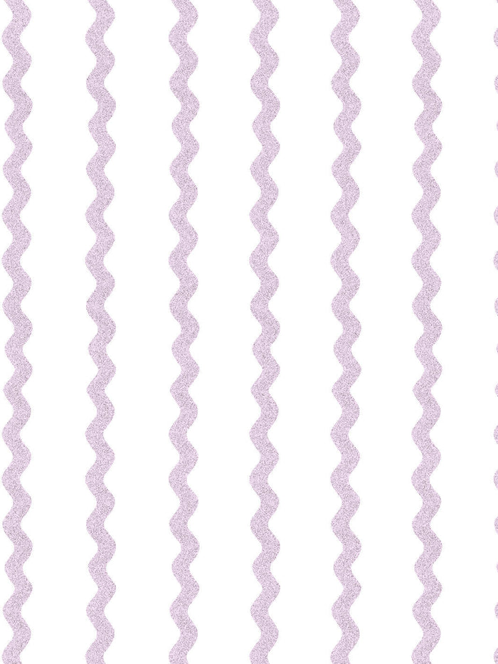 'Ric-Rac Stripe on White' Wallpaper by Sarah Jessica Parker - Heliotrope