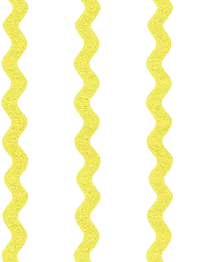 'Ric-Rac Stripe on White' Wallpaper by Sarah Jessica Parker - Lemon Drop