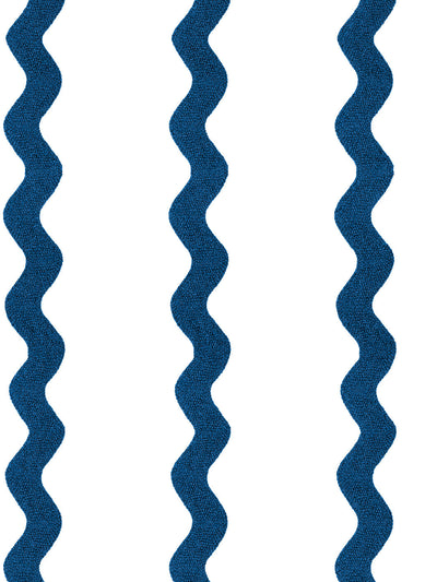 'Ric-Rac Stripe on White' Wallpaper by Sarah Jessica Parker - Navy