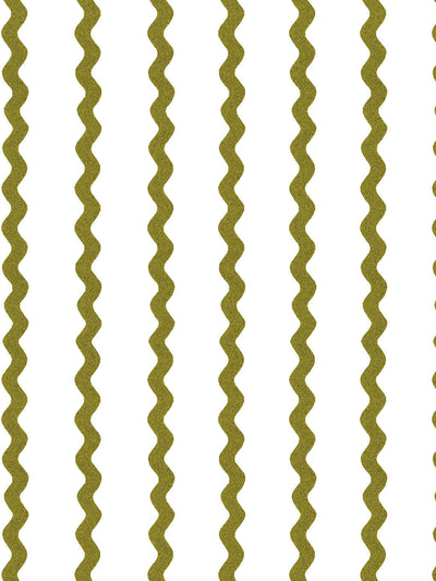 ric rac stripe on white wallpaper by sarah jessica parker olive