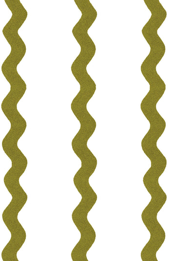 'Ric-Rac Stripe on White' Wallpaper by Sarah Jessica Parker - Olive