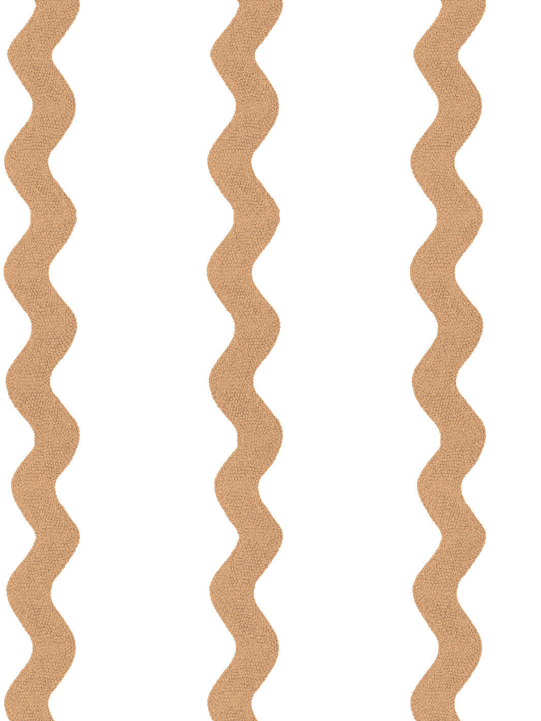 'Ric-Rac Stripe on White' Wallpaper by Sarah Jessica Parker - Pecan