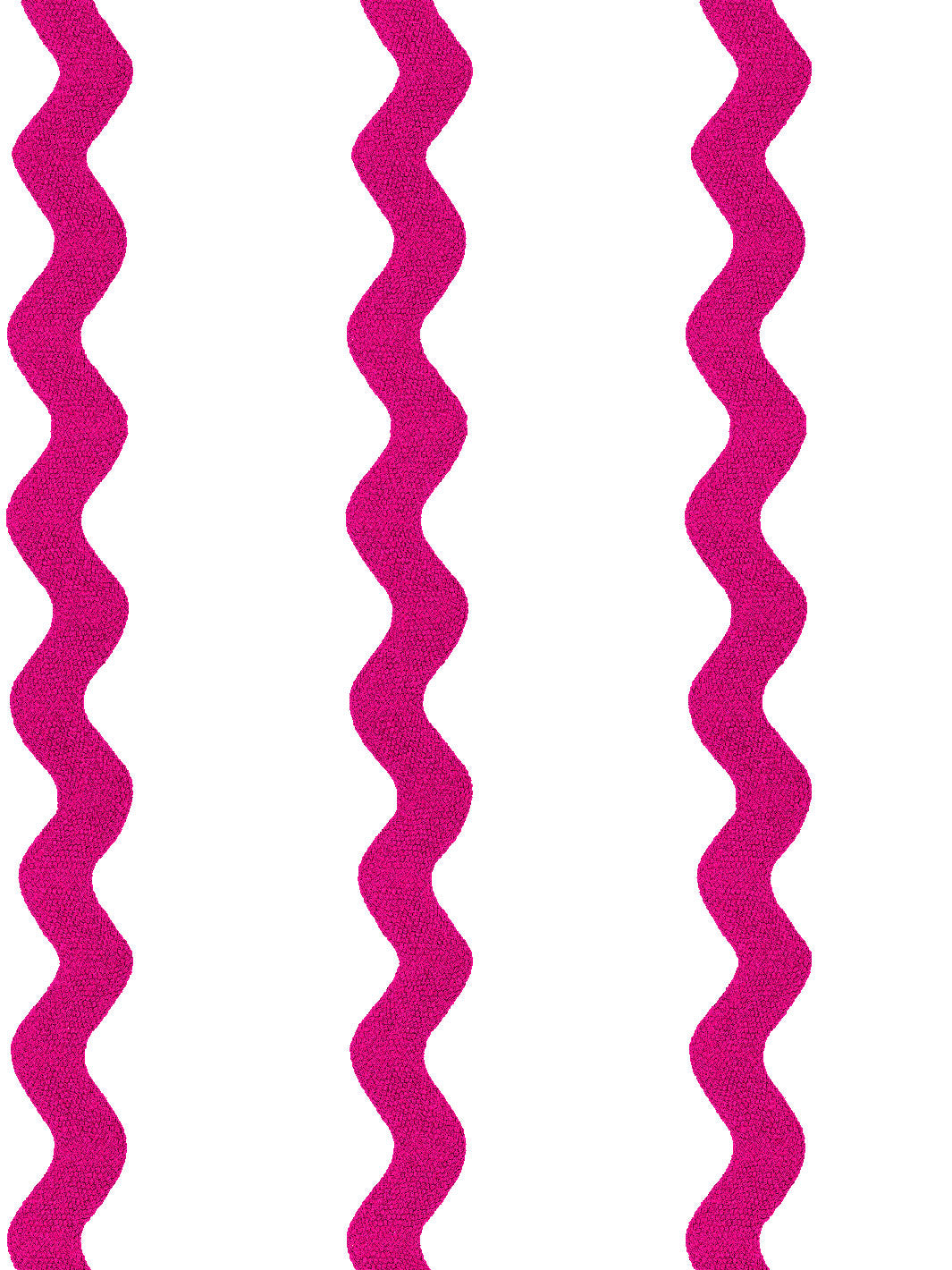 'Ric-Rac Stripe on White' Wallpaper by Sarah Jessica Parker - Raspberry