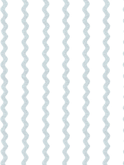 'Ric-Rac Stripe on White' Wallpaper by Sarah Jessica Parker - Silver