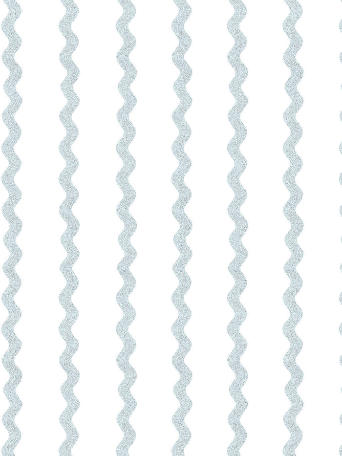 'Ric-Rac Stripe on White' Wallpaper by Sarah Jessica Parker - Silver