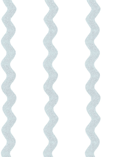'Ric-Rac Stripe on White' Wallpaper by Sarah Jessica Parker - Silver