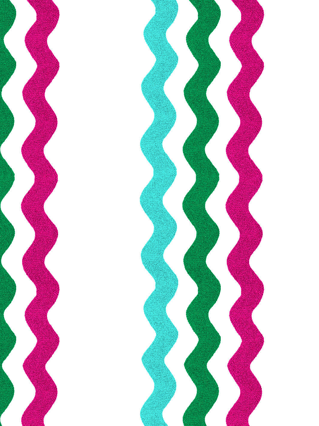 'Ric-Rac Bands' Wallpaper by Sarah Jessica Parker - Emerald Capri Raspberry