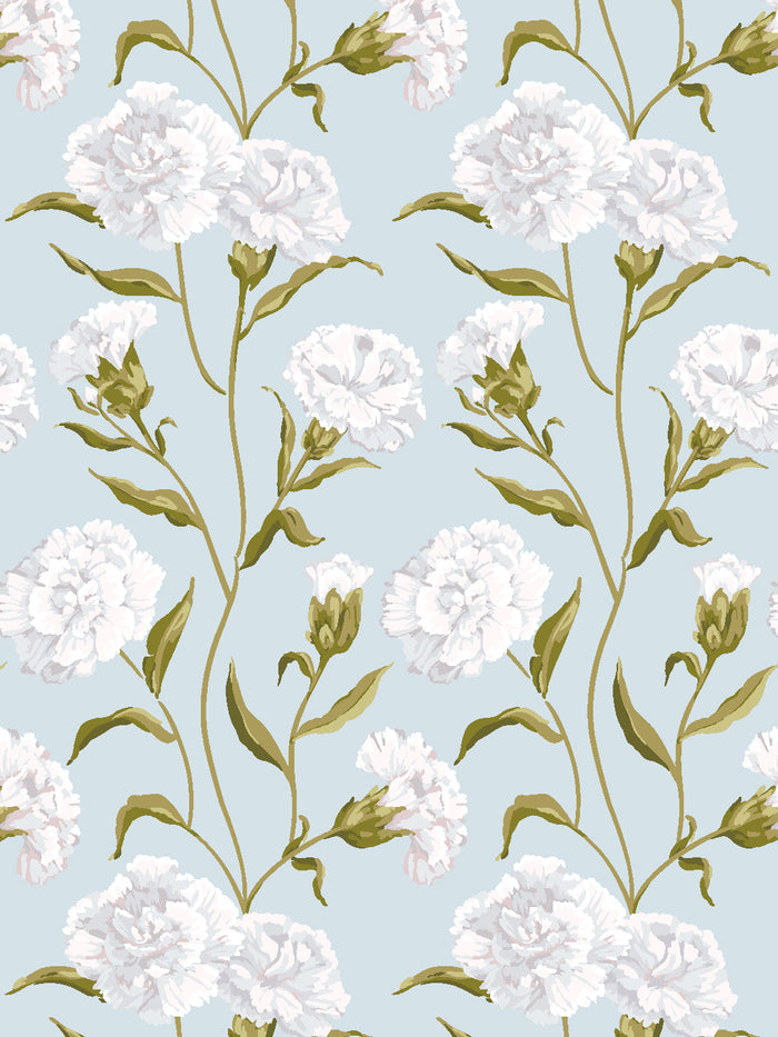 'Townhouse' Mural Wallpaper by Sarah Jessica Parker - Morning Dew on Misty Blue