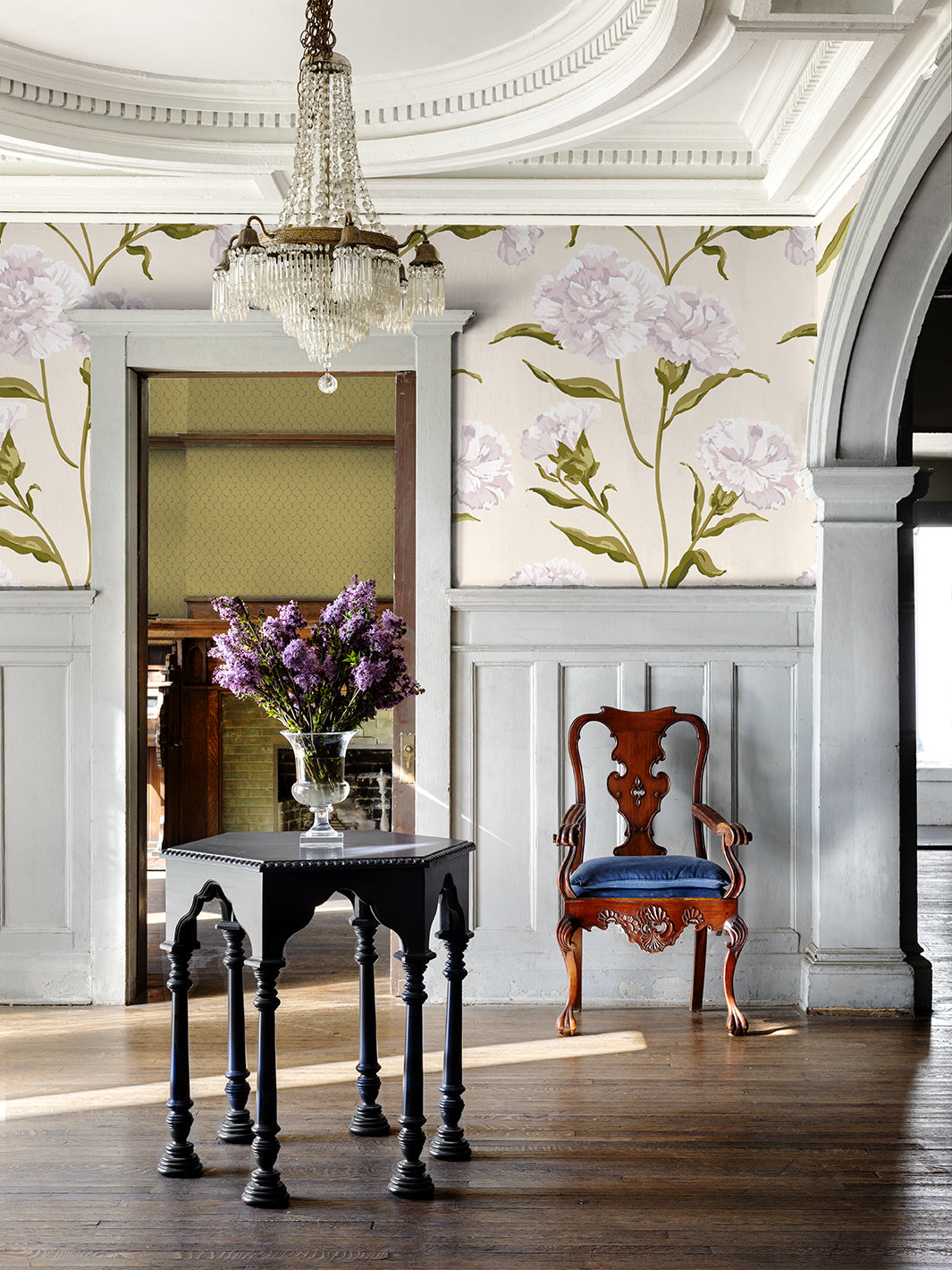 'Townhouse Mural' Wallpaper by Sarah Jessica Parker - Pearl on Parchment