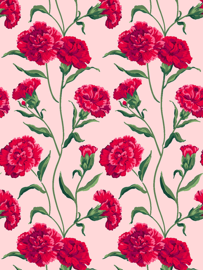 'Townhouse' Mural Wallpaper by Sarah Jessica Parker - Scarlet on Pink
