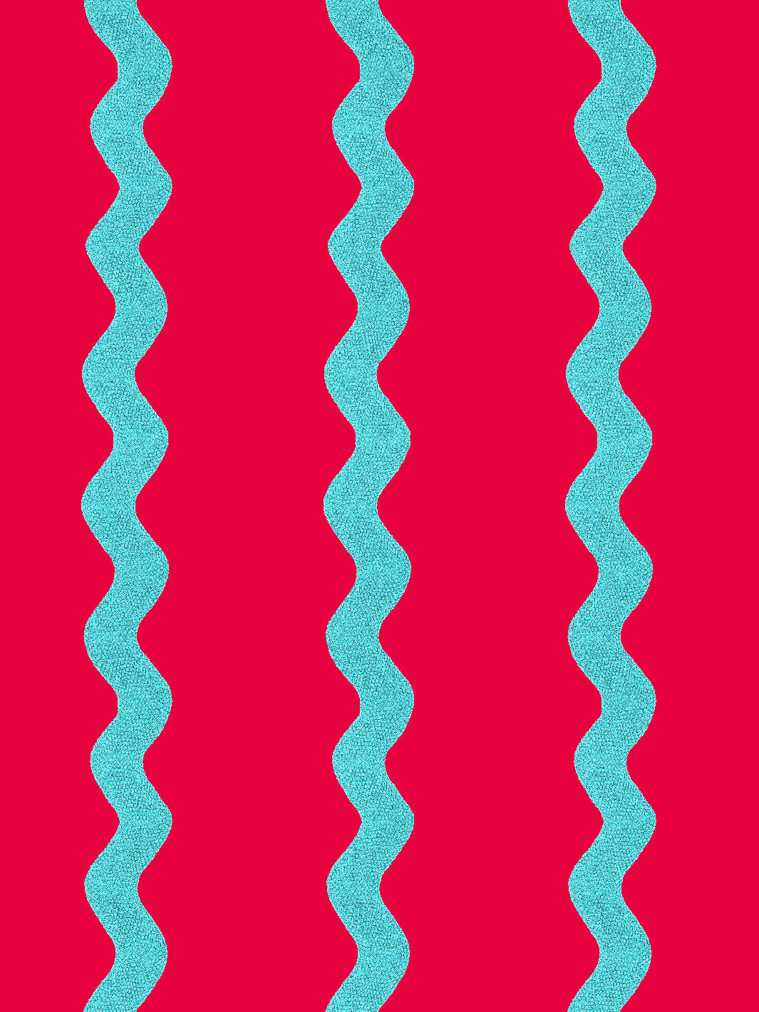 'Ric-Rac Stripe' Wallpaper by Sarah Jessica Parker - Capri Blue Geranium