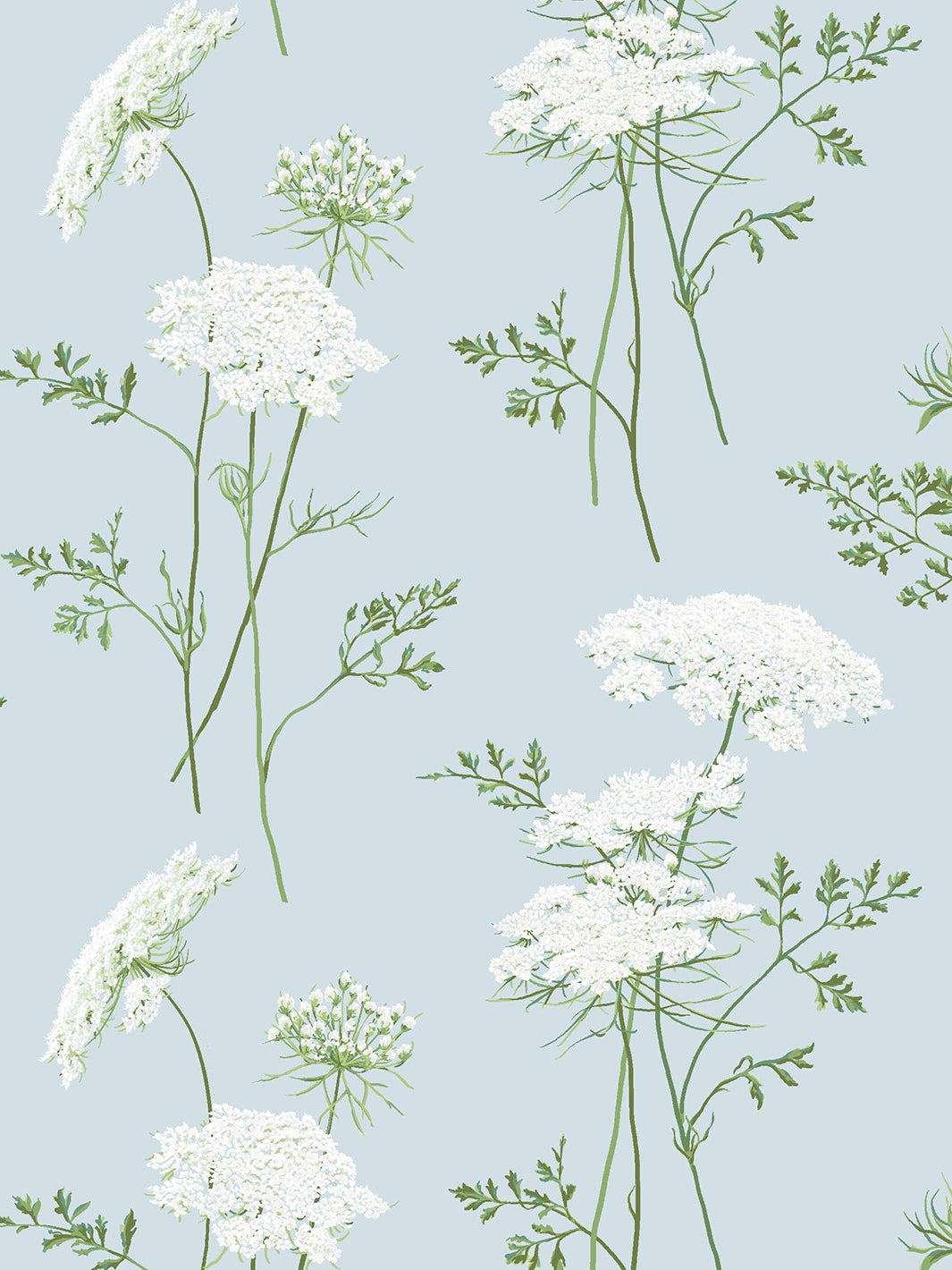 'The Queen's Lace' Wallpaper by Sarah Jessica Parker - Misty Blue