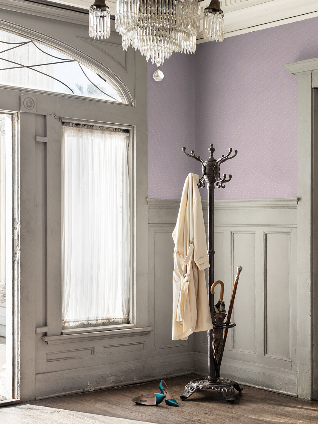 dotted swiss wallpaper by sarah jessica parker heliotrope