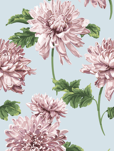 'Mums for Marion' Wallpaper by Sarah Jessica Parker - Misty Blue