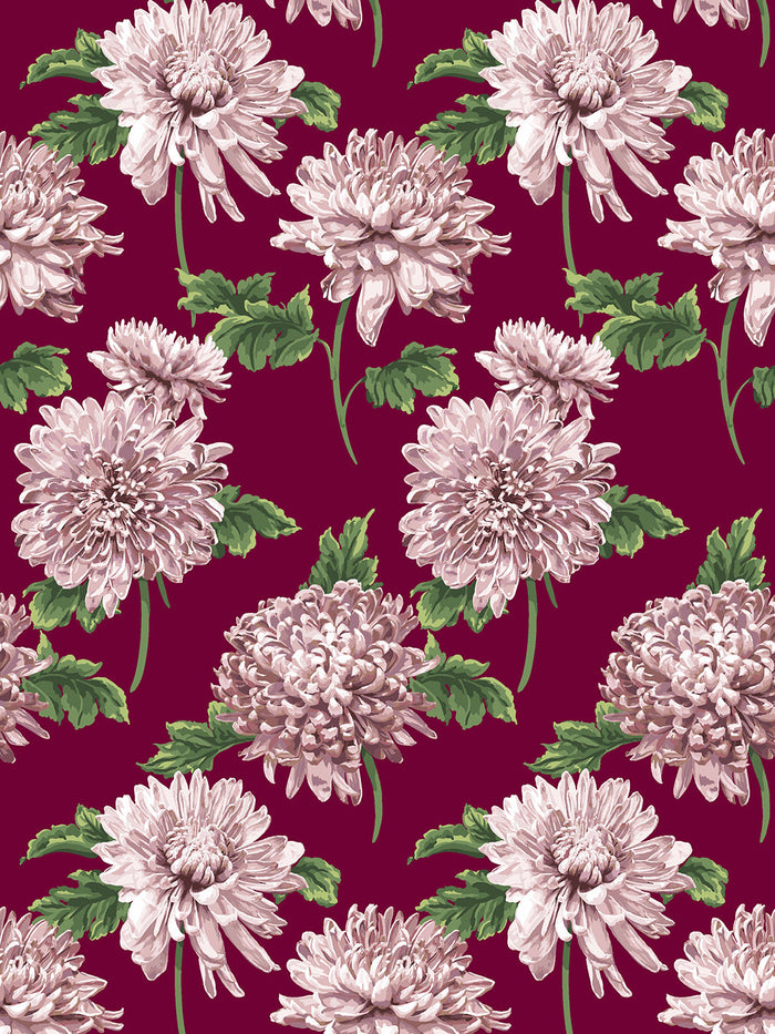 'Mums for Marion Small' Wallpaper by Sarah Jessica Parker - Claret