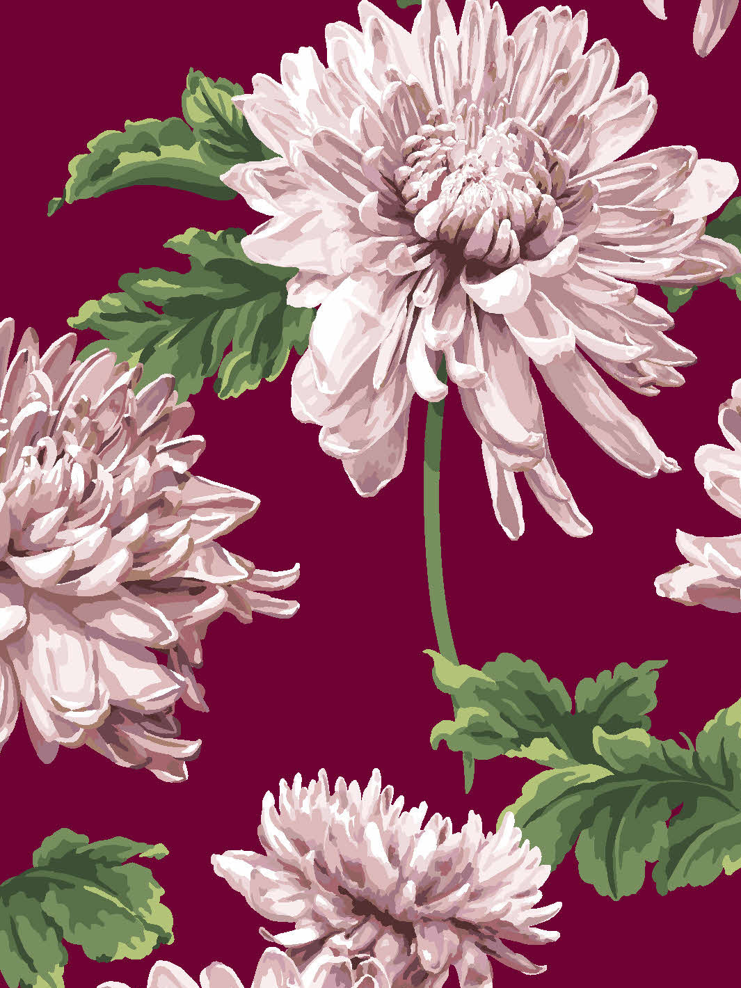'Mums for Marion Small' Wallpaper by Sarah Jessica Parker - Claret
