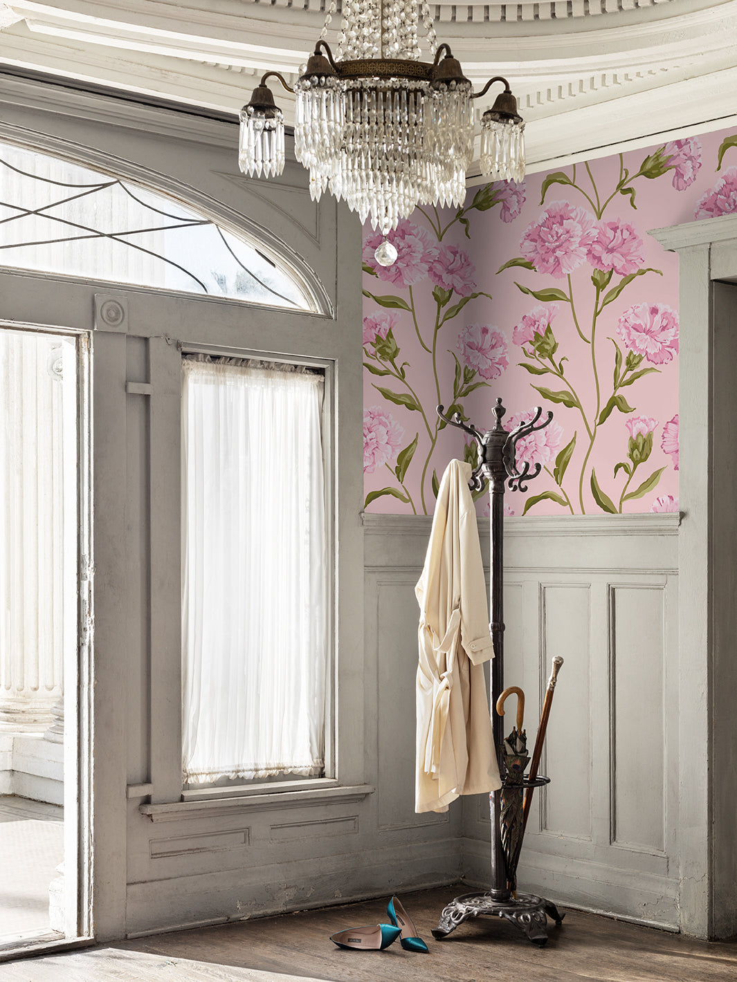 townhouse wallpaper by sarah jessica parker slipper on rose