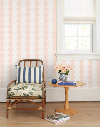 'Sailor Knot' Wallpaper by Wallshoppe - Peach