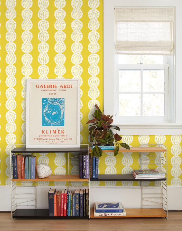 'Sailor Knot' Wallpaper by Wallshoppe - Yellow