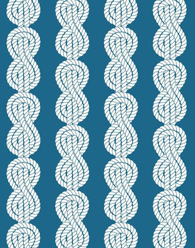 'Sailor Knot' Wallpaper by Wallshoppe - Cadet Blue