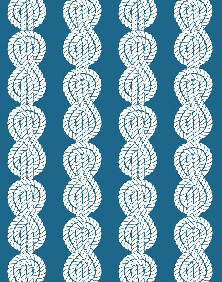 'Sailor Knot' Wallpaper by Wallshoppe - Cadet Blue