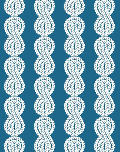 'Sailor Knot' Wallpaper by Wallshoppe - Cadet Blue