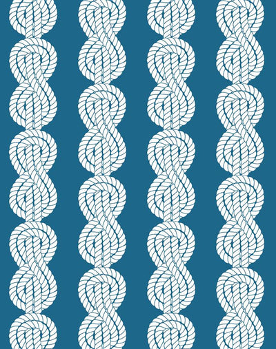 'Sailor Knot' Wallpaper by Wallshoppe - Cadet Blue