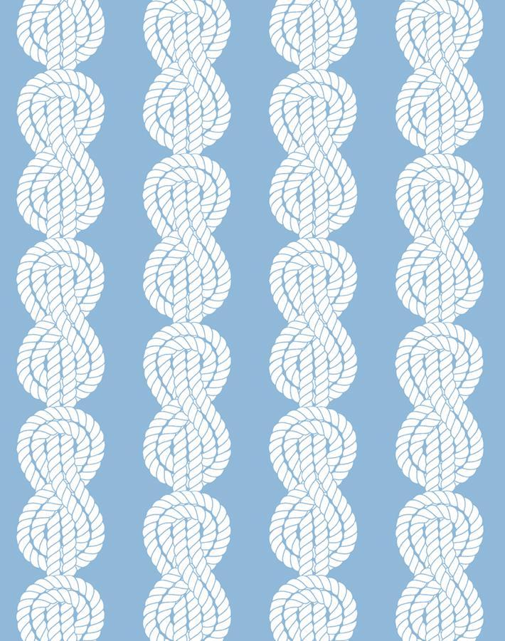 'Sailor Knot' Wallpaper by Wallshoppe - Denim