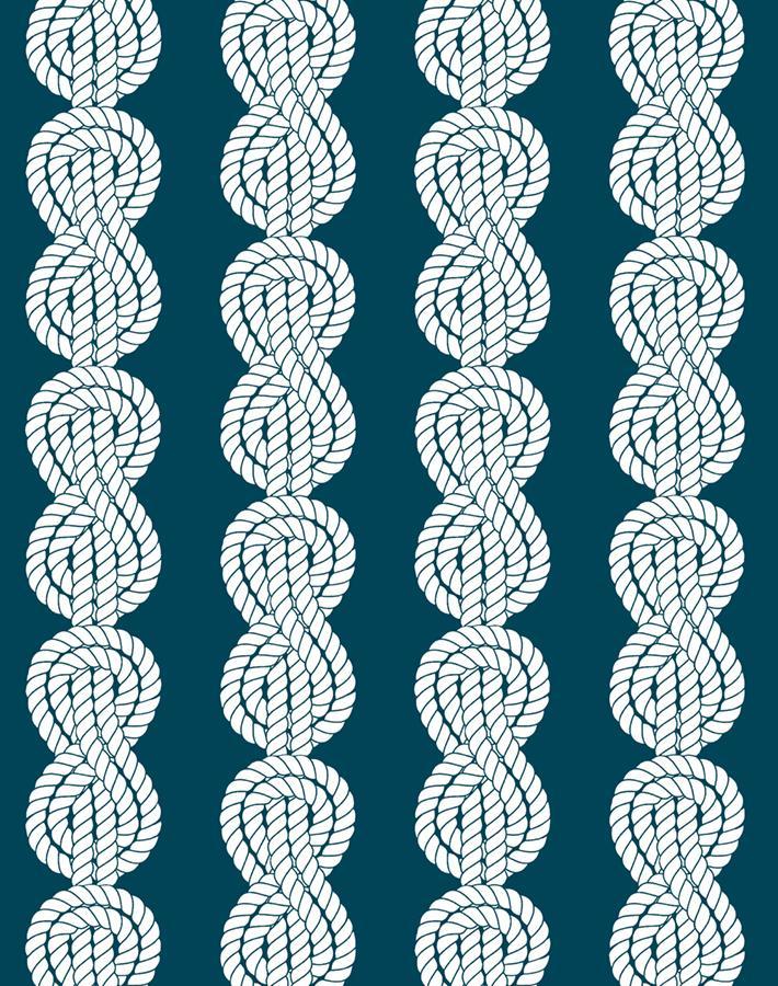 'Sailor Knot' Wallpaper by Wallshoppe - Indigo
