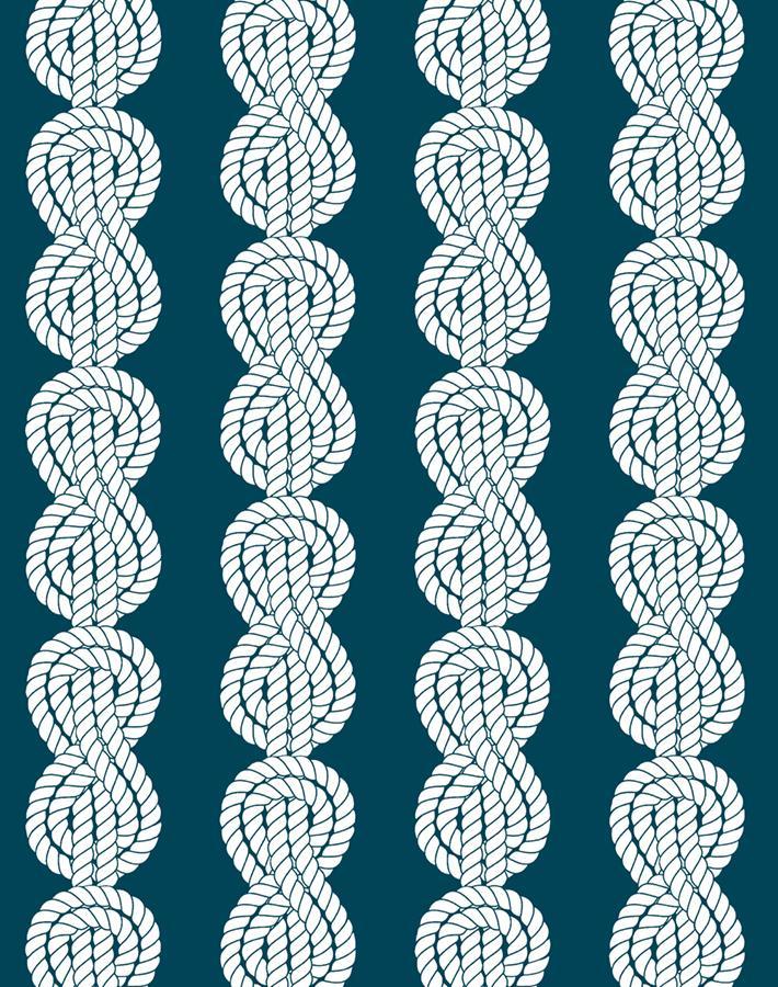 'Sailor Knot' Wallpaper by Wallshoppe - Indigo