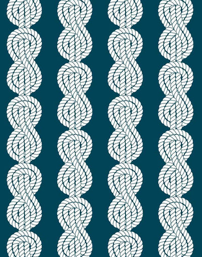 'Sailor Knot' Wallpaper by Wallshoppe - Indigo