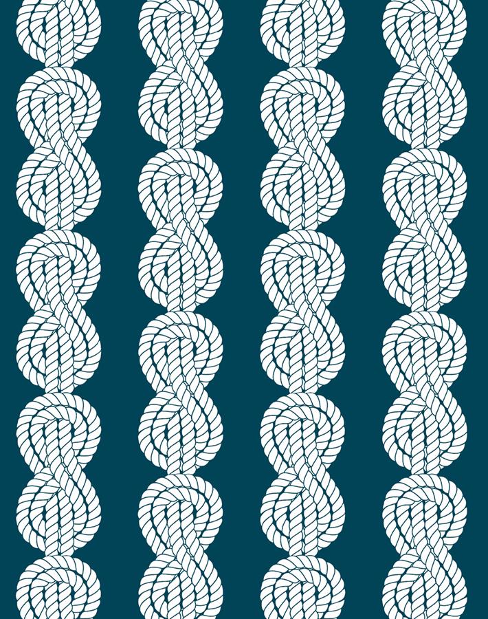 'Sailor Knot' Wallpaper by Wallshoppe - Indigo