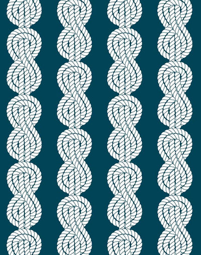 'Sailor Knot' Wallpaper by Wallshoppe - Indigo