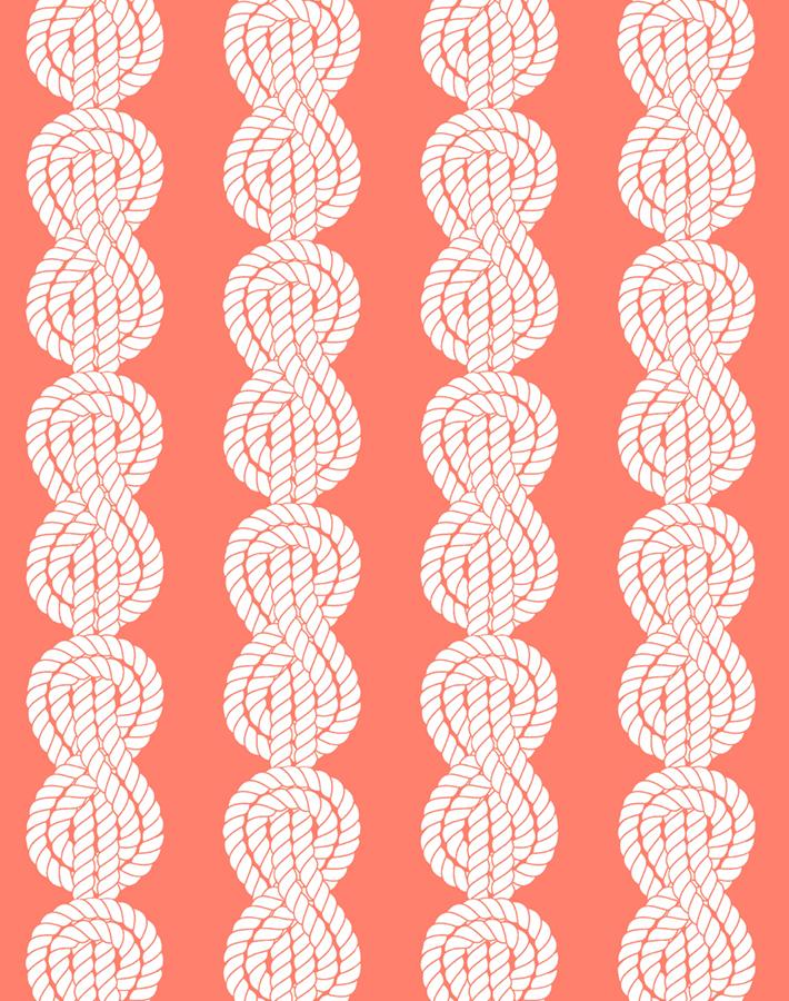 'Sailor Knot' Wallpaper by Wallshoppe - Watermelon