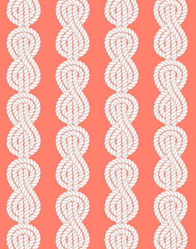 'Sailor Knot' Wallpaper by Wallshoppe - Watermelon