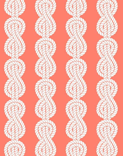 'Sailor Knot' Wallpaper by Wallshoppe - Watermelon