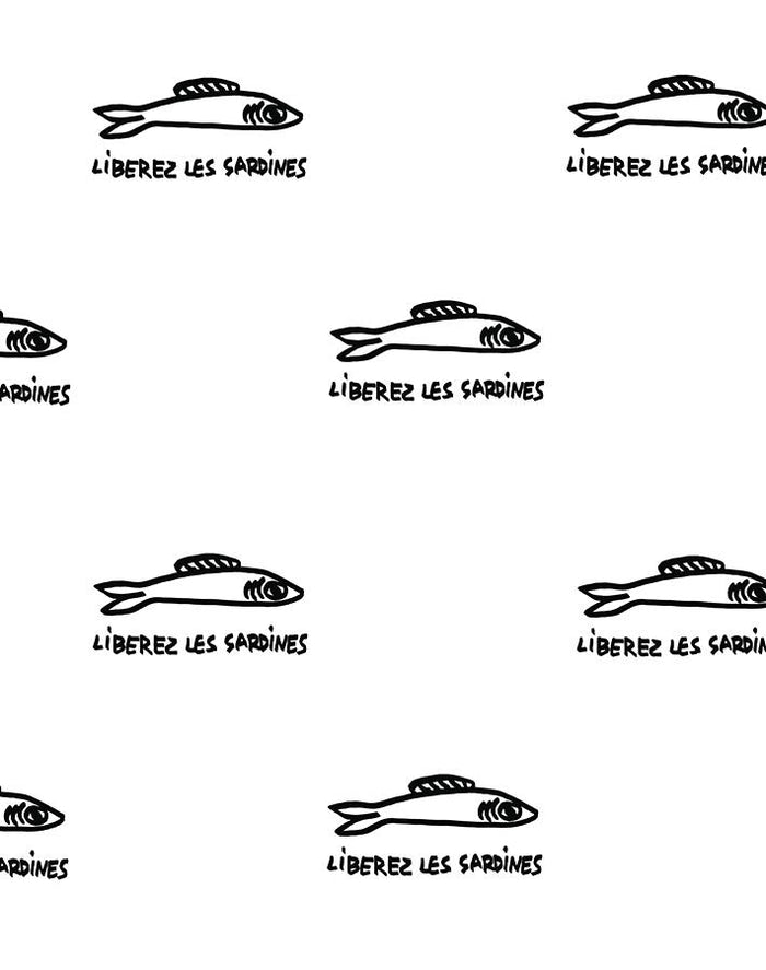 Papier peint 'Sardines' par Clare V. - Onyx